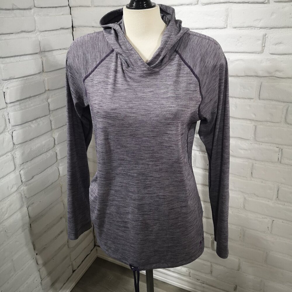 Under Armour Heat Gear Ladies Size Large Purple Lightweight Scuba Hoodie